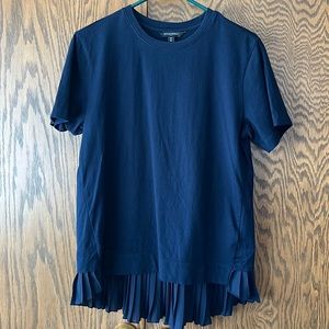 Banana Republic cotton top with pleated ruffle